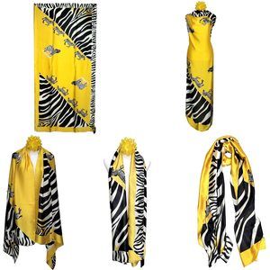 NWT Long Soft Scarf 35"x70" Rectangle Silk Feeling 100% Shawl Wrap 02431